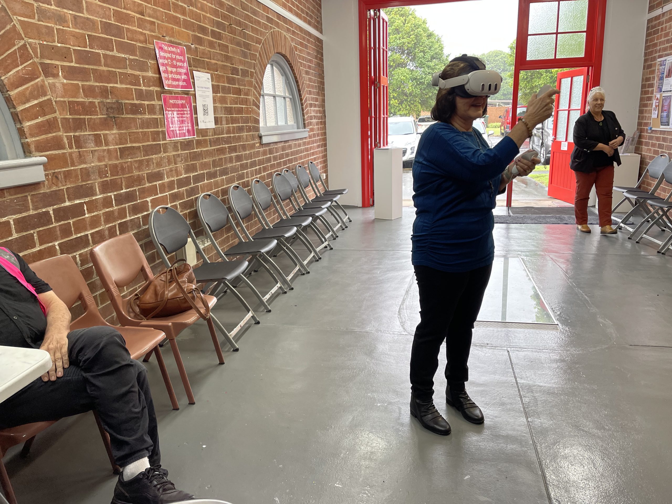 Mayor of Ballina trying VR headset at Clubhouse