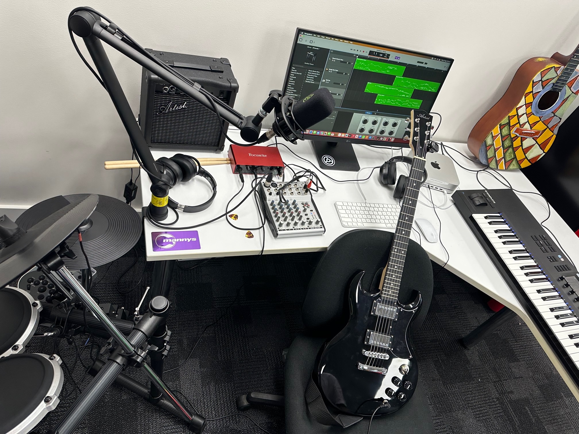 Clubhouse music making area