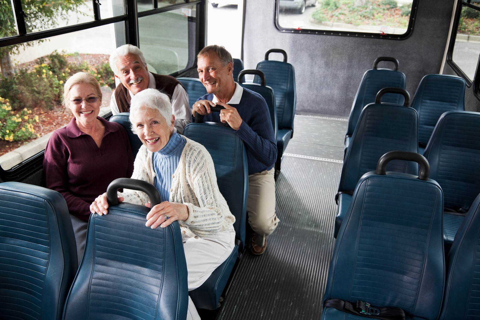Seniors In Shuttle Bus