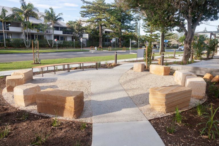 Yarning Circle and Shirley St view of road, Byron CoLab on Arakwal Country