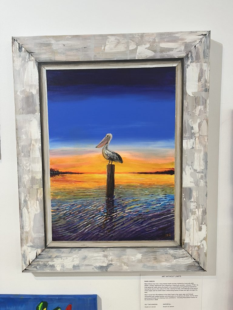 Mark Gibson of Kookaburra Art Studio pelican painting