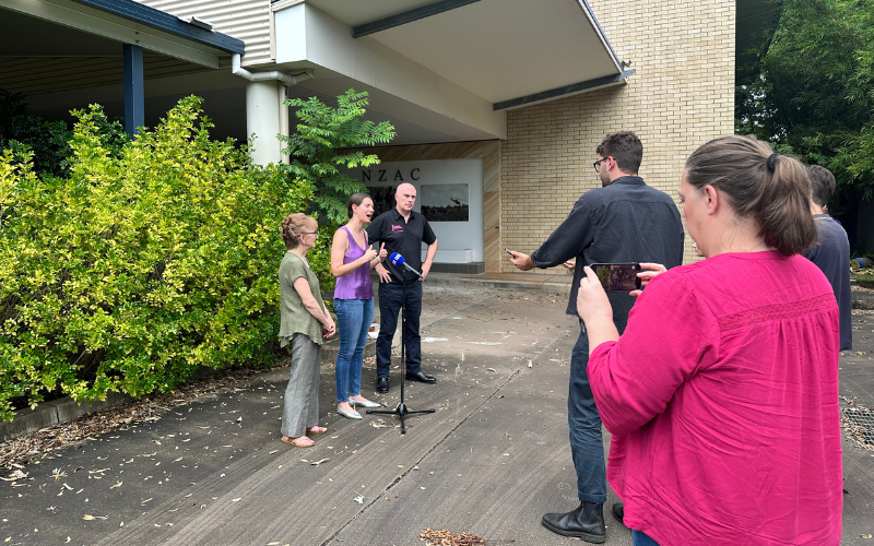 Minister for Housing and Homelessness, The Hon. Rose Jackson speaking at the announcement of the State’s first Homelessness Innovation Fund announcement, a grant for temporary crisis accommodation in Lismore