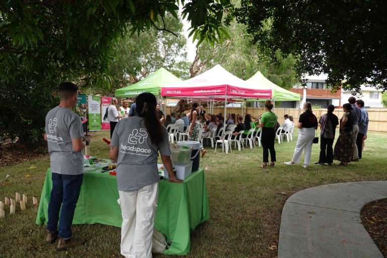 A gathering of community members for the launch of headspace Ballina