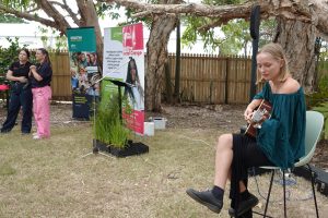 Young artist Mia French performing at headspace Ballina