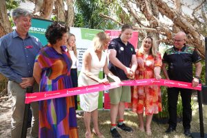 Members of parliament, Healthy North Coast CEO and Social Futures CEO Tony Davies opening headspace Ballina with a Ribbon Cutting