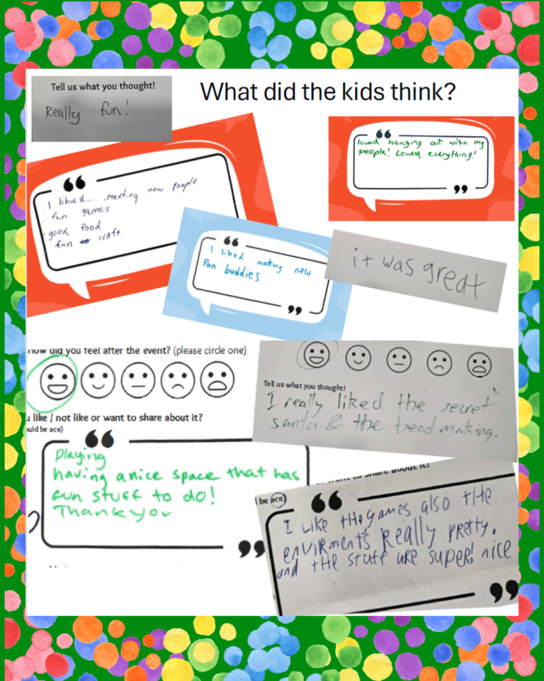 Children's feedback from Queer Family Sprouts program