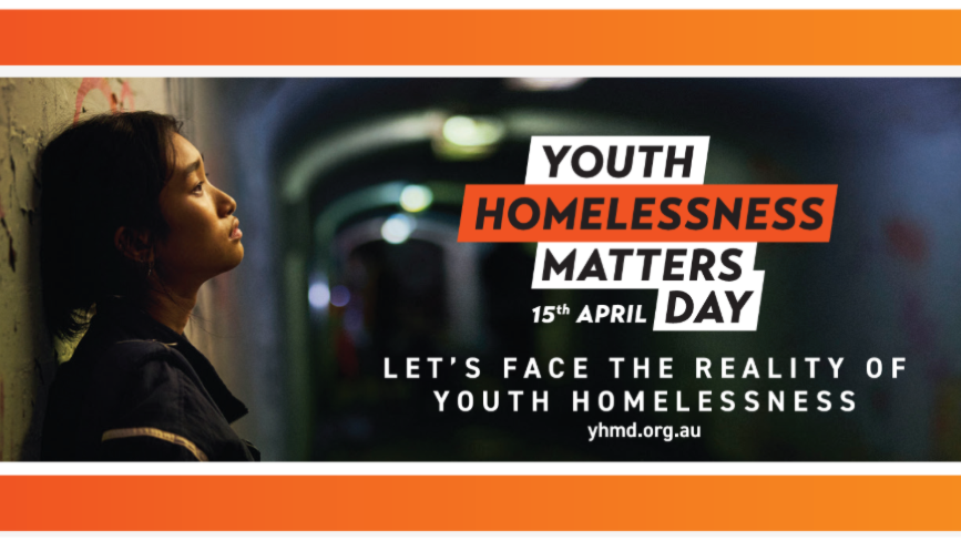 Shows the YHMD Logo and a young girl in a train station